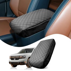 nuoozy Center Console Cover Compatible with Ford Maverick 2022-2025 XL/XLT/Lariat/Tremor/Lobo Leather Armrest Box Cushion Cover Middle Console Pad
