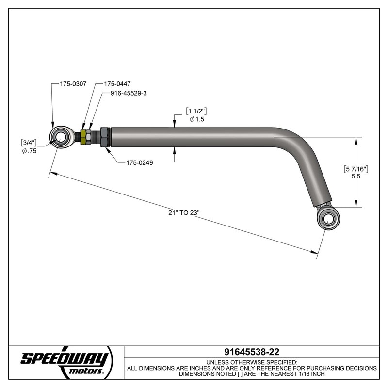5.5 Bend Lightweight Chromoly Adjustable Panhard Bar, 20 Inch