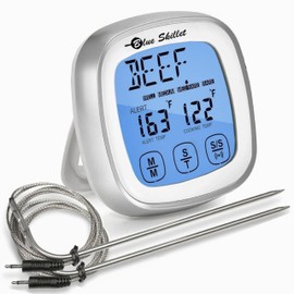 Oven & BBQ Touchscreen Digital Meat Cooking Thermometer and Timer for Kitchen Cooking Smoker, Candy Making with 2 Stainless Steel Probes