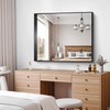 CIRCUMI Black Bathroom Mirror, 30"x36" Rectangular Mirror with Deep Metal