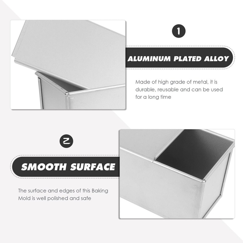 Luxshiny Pullman Loaf Pan with Lid, Non-Stick Bread Pan Bread