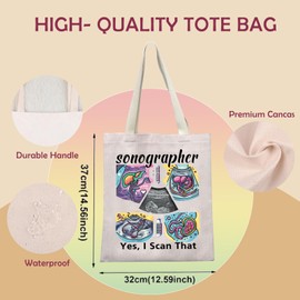 LEVLO Sonographer Tote Bag Radiologist Gift sonography tech gifts Sonographer Gift For Women Sonographer Thank You Gift Handbag (Yes, I Scan That 1)