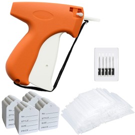2006pcs Tagging Gun for Clothing, Price Tag Attacher Gun Kit for Clothes Labeler, Clothes Tagging Applicator Gun Set with 6 Steel Needles, 400 Clothing Labels and 1600 1-in Barbs Fasteners, Orange