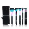 7PCS Rainbow Makeup Brushes Professional Brushes with Cosmetics Bag Portable Traveling Make Up Brush