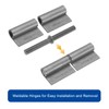 Sourcing Map 2 Pack 4-5/7" x 1-1/2" Weld-on Steel Gate