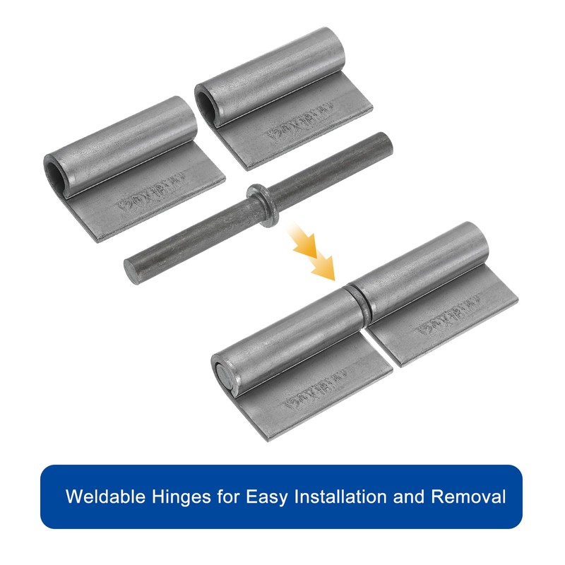 Sourcing Map 2 Pack 4-5/7" x 1-1/2" Weld-on Steel Gate