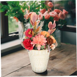 Kisangel Vintage Rope Handle Wide Mouth Decorative Home Flower Bed Planter for