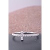 SILVERCLOSEOUT Rhodium Plated Sterling Silver Thin Womens Cz Cubic Zirconia