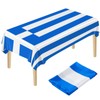 Oudain Greek Party Decorations Greek Tablecloth Satin Greece Flag Tablecloth