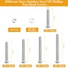 88 Pieces M5 x 30/35/40/45/50mm Machine Screws Nuts Washers Set,