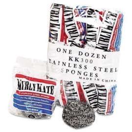 Continental Commercial Products Medium Kurly Kate Stainless Steel Scrubbers 12 per Pack