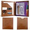 3-Ring Leather Binder,Portfolio Organizer with 5 Built-in Storage Pockets,PU Leather
