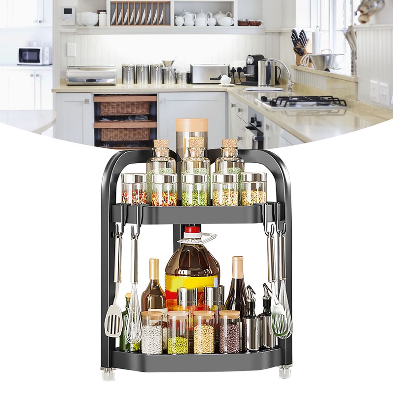 Wall Corner Storage Shelf 2 Tier Space Saving Versatile Durable