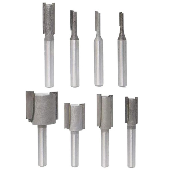 Vsiki 8PCS 1/4" Shank Carbide Straight Router Bit, Flush Trim