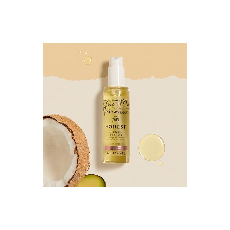 Honest Mom Care Glow On Body Oil Unscented Women 4.2