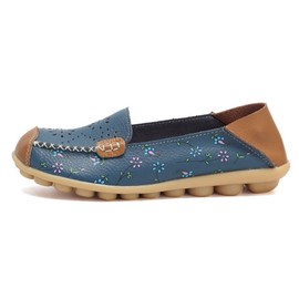 VenusCelia Mocasines cómodos para caminar, planos, para mujer, Flor azul (recortes), 7.5 US