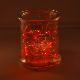 Lumabase Battery Operated LED Fairy String Red, 20 Lights on 85" Cord, Set of 3, 60303