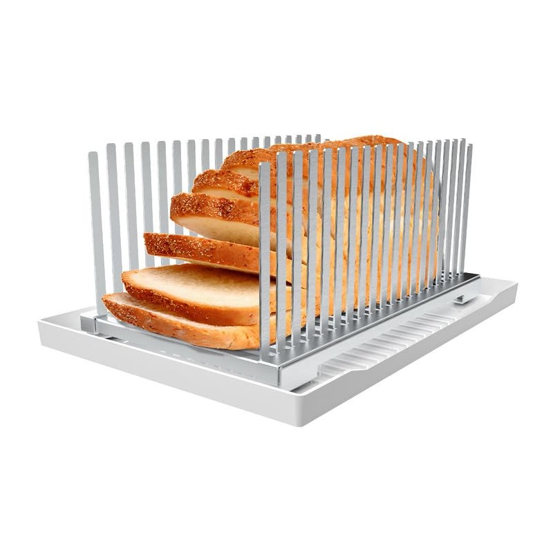 Aromfentu Adjustable Bread Slicer Guide for Homemade Bread with Stainless