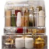 Clear Large Acrylic Makeup Organizer with Lid Cosmetic Storage Drawers