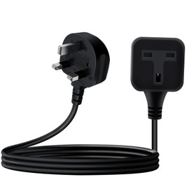 YINGAYOU Single Extension Lead Short Single Head Power Cord (Black, 1.8 m)