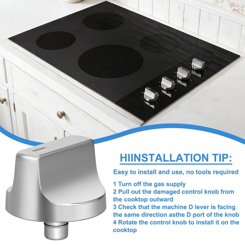 Upgraded W11418244 Range Knobs Compatible with Whirlpool Gas Stove Knob