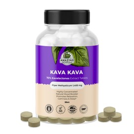 Kava Kava Extract Tablets High Potency 1400mg of Fresh Piper Methysticum per Serving, 140mg Kavalactones Root Extract Boosts Mood, Promotes Relaxation, Relieves Tension – 30 Tablets