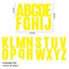 6 Sheets Yellow Letter Stickers A-Z*3 Uppercase Letter Stickers 10MM