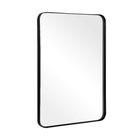 ANDY STAR Wall Mirror for Bathroom, 20”x28” Black Bathroom Mirror, Rounded Rectangle Mirror in Premium Stainless Steel Metal Frame Hangs Horizontal Or Vertical