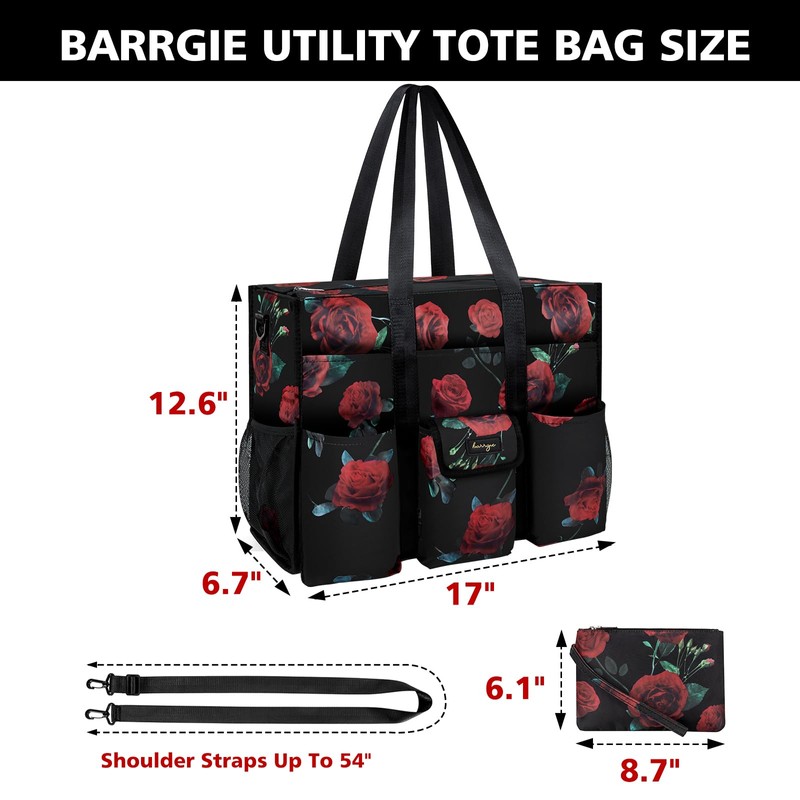 BARRGIE Utility Tote - Water Resistant Bag with 19 Exterior