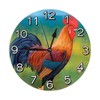 Abucaky Rustic Rooster Chicken Wall Clock Battery Operated Silent Round