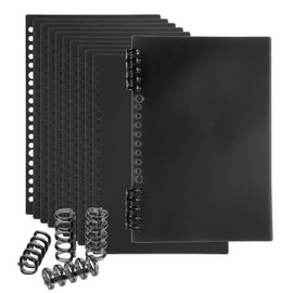 PATIKIL 12 Pack Binding Covers, A5(8.4x5.7 Inch) 22 Mil Plastic Notebook Covers Sheets with Binding Comb for Book Report Presentation, Black