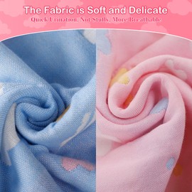 Soft & Waterproof Incontinence Bed Pad – 6-Layer Reusable Underpad, Breathable & Absorbent, Double-Sided Washable Protector for Kids, Adults & Pets (Cute Pink/Blue)