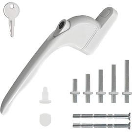 BRITECO Universal UPVC Window Handle – Multi-Position, Lockable Window Handle with Keys for Secure UPVC Windows – Durable Replacement Handle, Fits Most UPVC Casement Windows