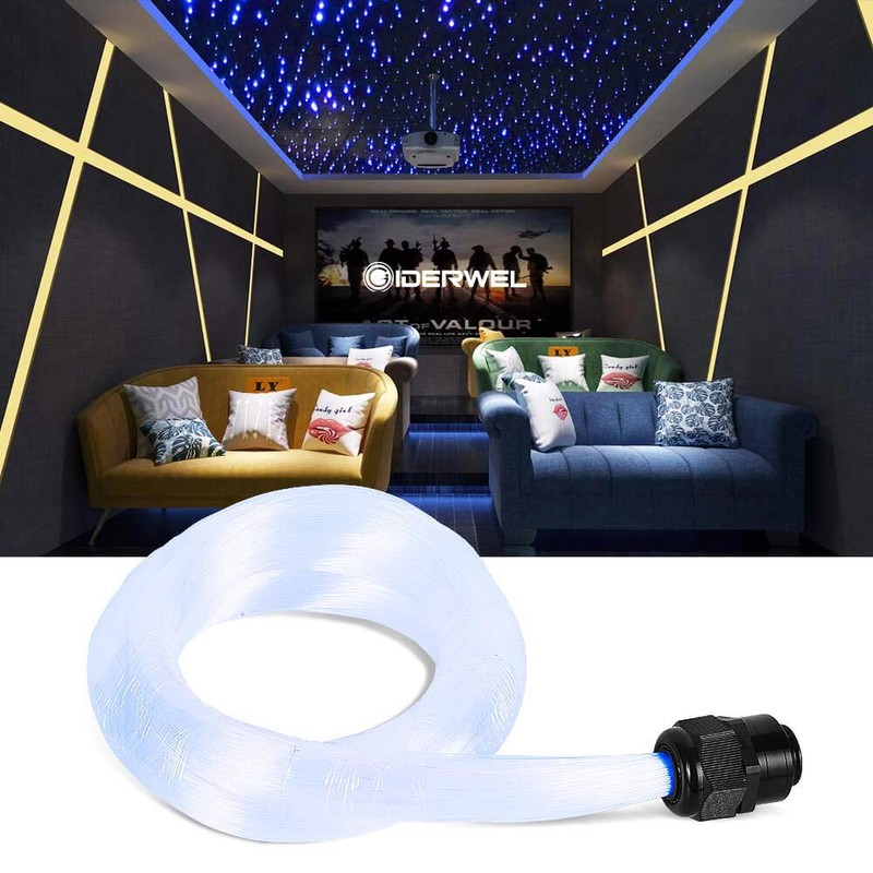 GIDERWEL Fiber Optic Cable 9.8ft 300pcs 0.03in(0.75mm) Plastic End Glow