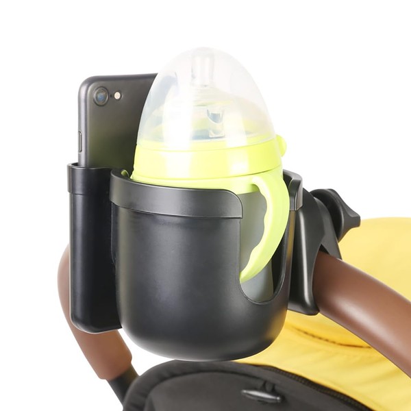 2-in-1 Stroller Cup Holder & Phone Holder,Water Bottle Holder,Cup &