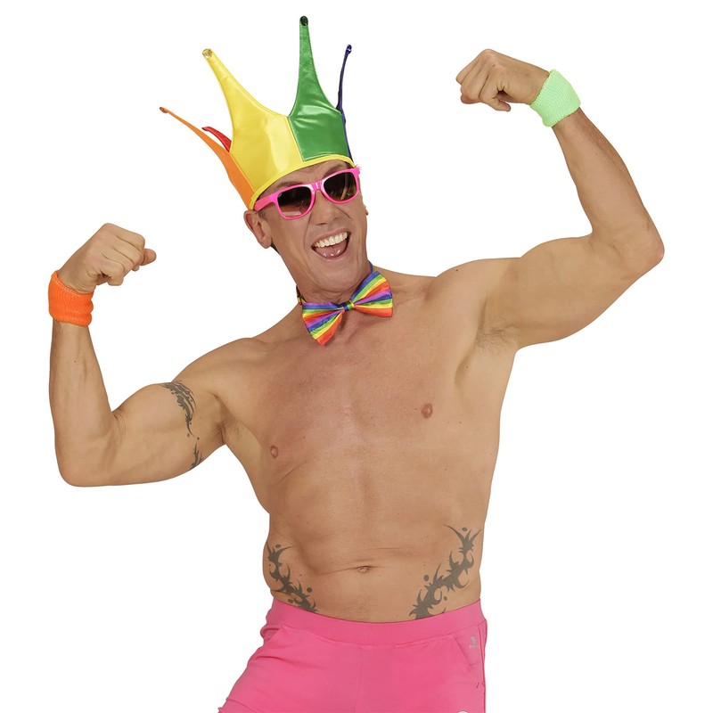 Widmann 05737 - Fliege Regenbogen, Accessoire, Karneval, Fasching, Mottoparty