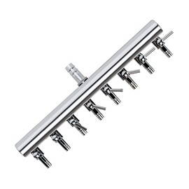 DONGKER Aquarium Air Distributor, 8/10/12 Way Air Flow Splitter Chrome Distributor, Aquarium Air Flow Control Lever Valve Distributor for Aquariums