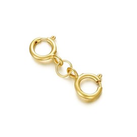 Cierre de oro de 10 quilates con doble cierre de langosta y cierre extensor, conector de extensión para hacer collares, pulseras, joyas (estilo 11)