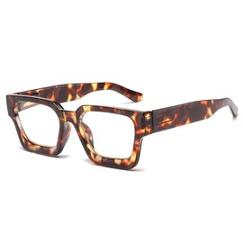 MAXJULI Oversized Reading Glasses Blue Light Blocking,Readers for Women Men Anti Glare Filter Fashion Eyeglasses 2.0x Tortoise 5006