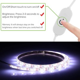 CUQI USB Sewing Machine Light Strip, 5V 30CM LED Sewing Light Strip with Touch Dimmer and Adhesive Clips, 18 Dimmable LED Fit Sewing Machines, Kitchen Cabinet, Baby Cribs (White)