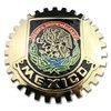 Premium Gold ISO 9001 Mexico Flag Golden Grill Badge Golden