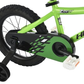 Huffy ZRX 14” Kid’s BMX Bike with Pegs, Training Wheels, Handlebar Bell, Green