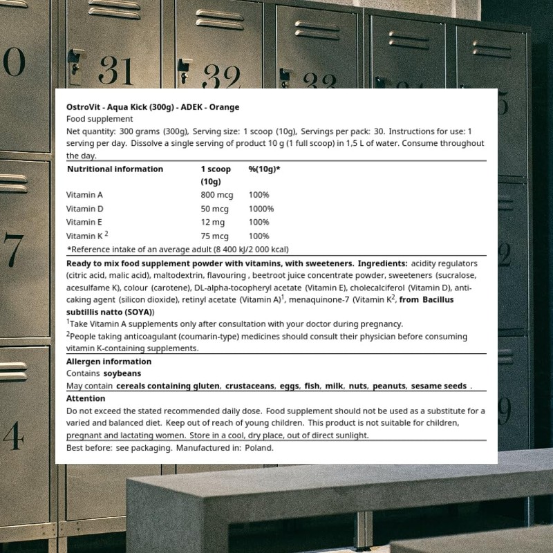 OstroVit ADEK Aqua Kick (300 g) - Orange