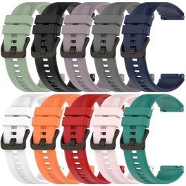 FitTurn 10-Pack Band Compatible with FITVII H56 HM57 HM78, RUIMEN D1 H1, TOOBUR IDW16, KEEPONFIT IDW21, TOZO S5 Smart Watch Bands,22mm Quick Release Adjustable Silicone Strap Wristband Replacement Band for FITVII H56 Fitness Tracker