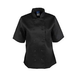 MAVRIK 1875L LG Ladies Chef Coat Black Short Sleeve