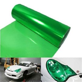 12 by 48 Inches Self Adhesive Headlight, Tail Lights, Fog Lights Tint Vinyl Film with Knife and Hand Tool (Green)