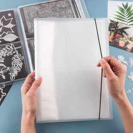 Briartw Large Storage Book,Sticker Photo Storage Album,Stamp Cutting Dies Storage Book Organizer Folder with 80 Pockets/20 Pages,double-sided Design,4 Pockets Each Page