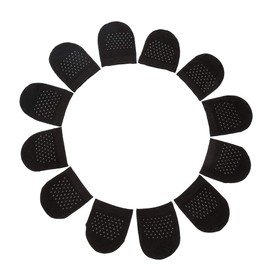 MANZI Women's 6 Pairs Non-Skid Toe Topper No Show Liner Socks Black