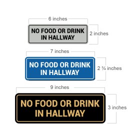 All Quality Standard No Outside Food Or Drink Door/Wall Sign - Black - Medium 2-3/4" X 7"
