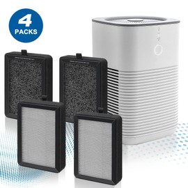 4 Pack LV-H128 Replacement Filter for Levoit Air Purifier , Compatible with LV-H128 / PUURVSAS (HM669A) / ROVACS (RV60)Air Purifier, 3-Stage H13 True HEPA Filtration System, Replace Part #LV-H128-RF